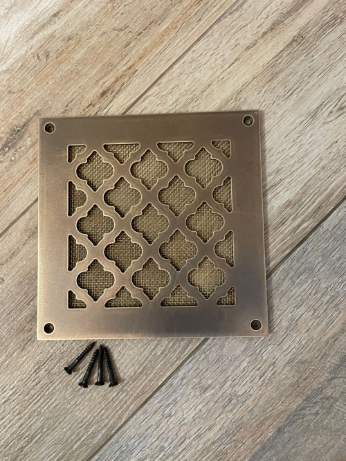 Вентиляционная решетка латунная шлифованная с патиной LR 350 150х150