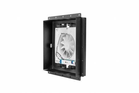 Теневой диффузор под плитку FoZa 237х237 с вентилятором 125СК, обратный клапан, черная, d125мм